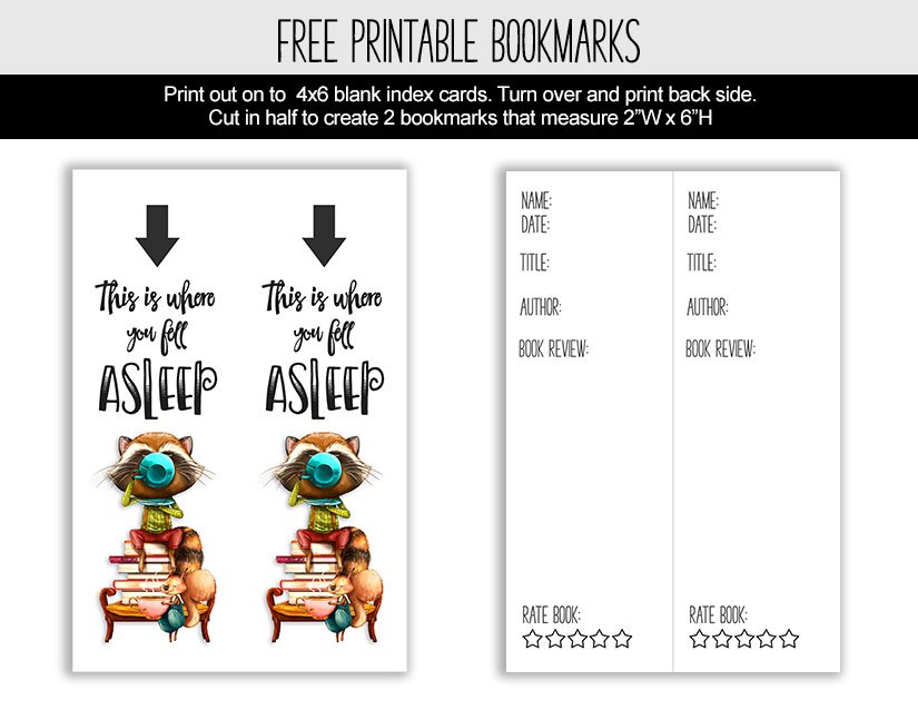 Book review printable bookmarks