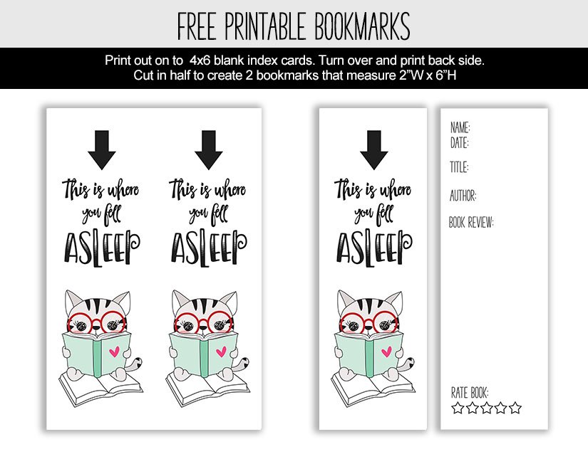 Reading Kitten Book Review Printable Bookmark