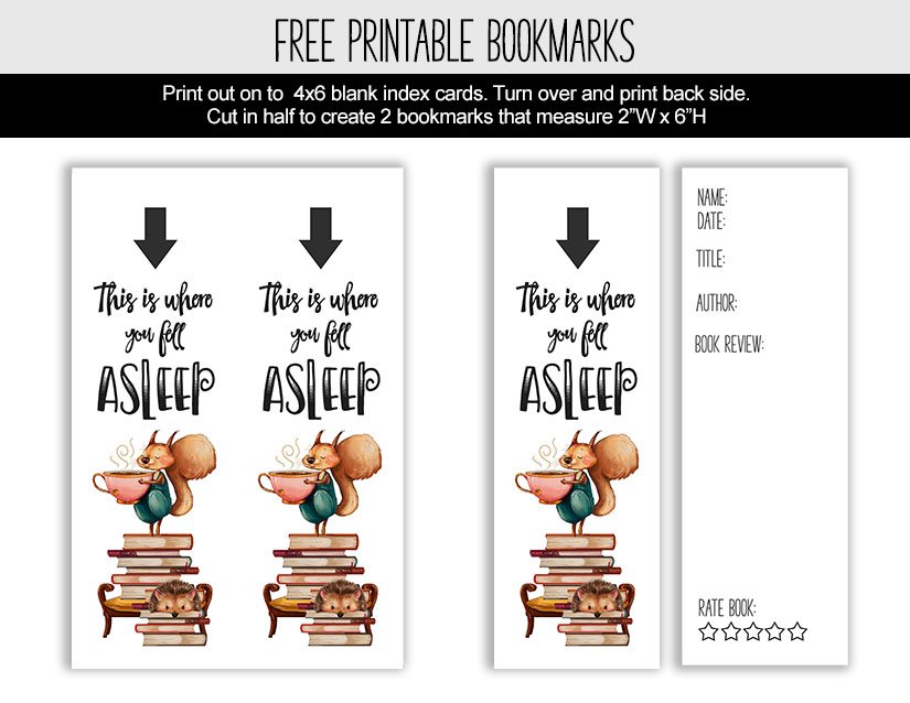 Book Review Bookmark Printable Squirrel