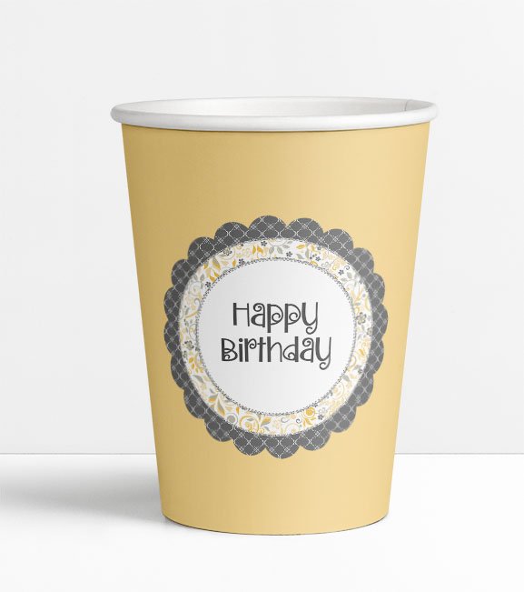 yellow grey birthday printable