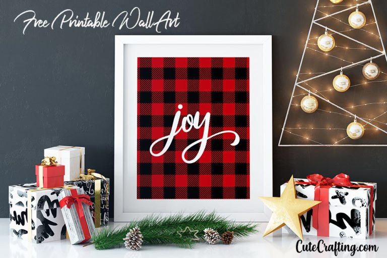 Buffalo Plaid Joy Christmas Free Printable