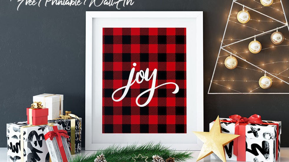 Buffalo Plaid Joy Christmas Free Printable
