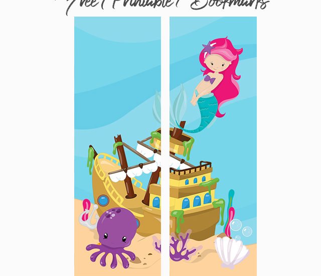 mermaid printable kids bookmark