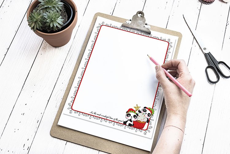 Christmas Newsletter Panda Free Printable