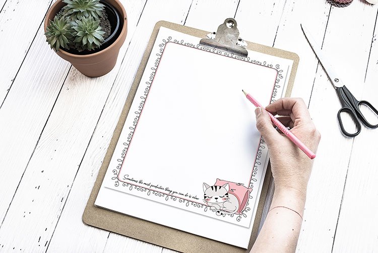 free printable cat stationery