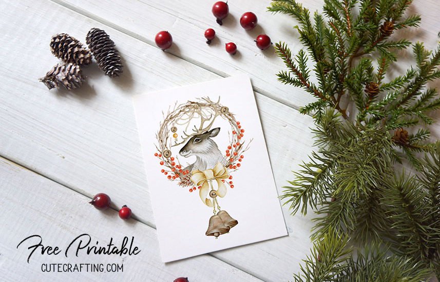 deer card free printable