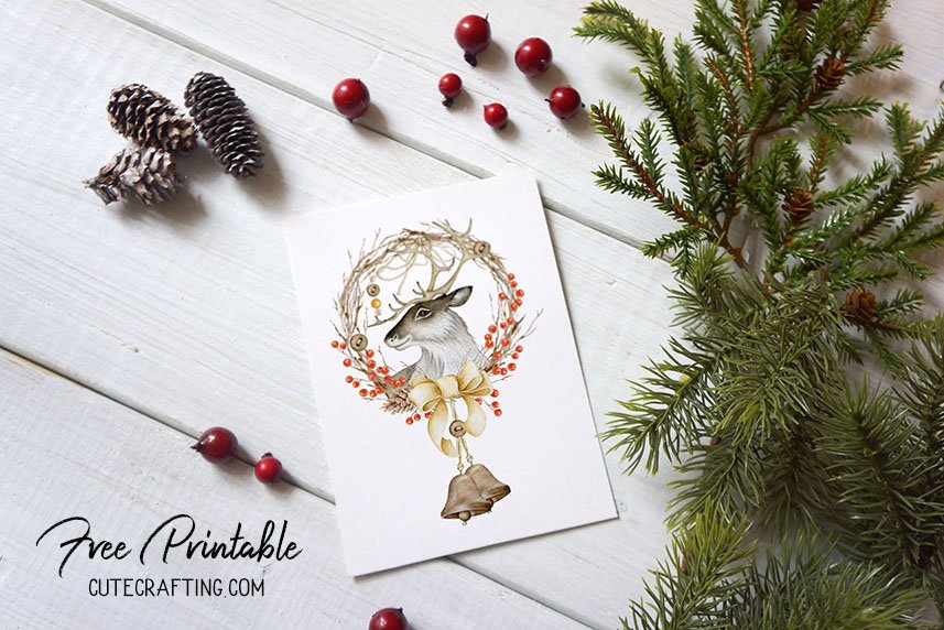 deer card free printable