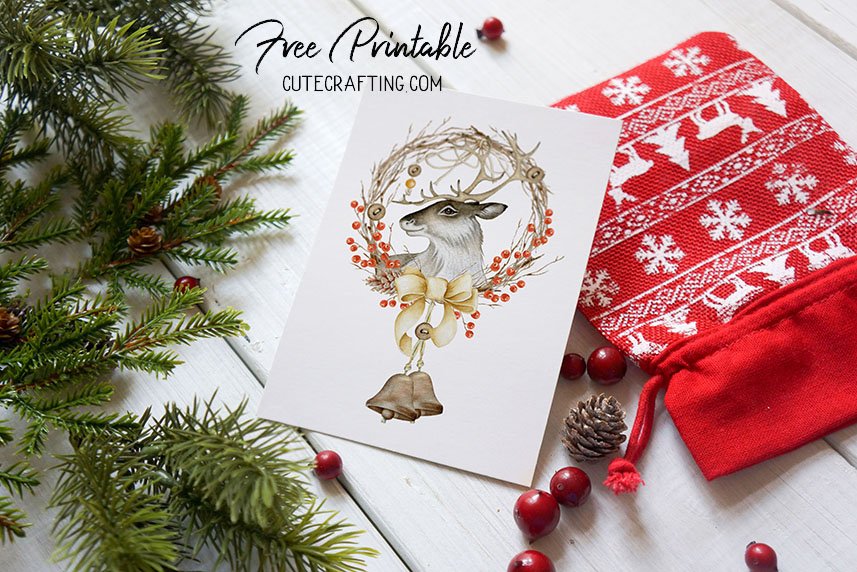 christmas wreath card free download