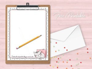 cat printable stationery paper