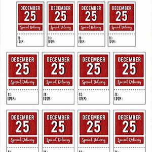 December 25 Gift Tags Free Printable