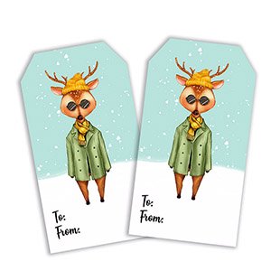 free printable christmas hipster deer tags for men