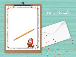 Printable Stationery Dachshund Christmas Paper