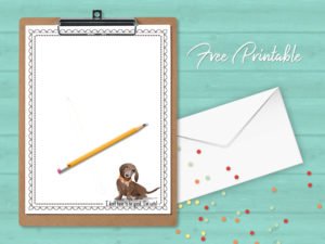 Printable Stationery Paper Dachshund