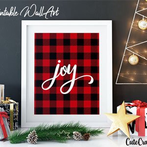 Buffalo Plaid Joy Printable Wall Art