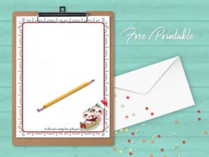 Printable Stationery Paper Christmas Sloth