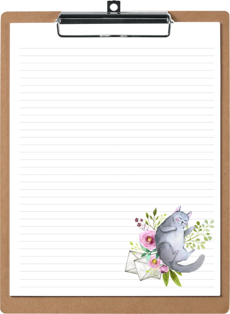 Grey Fat Cat Pen Pal Stationery