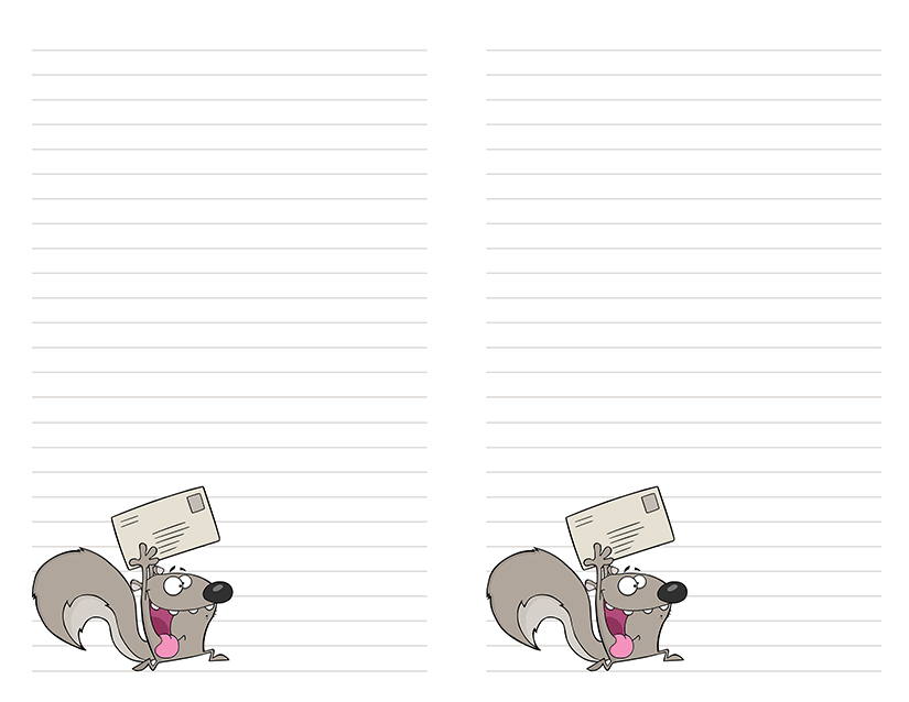 free printable stationery funny squirrel