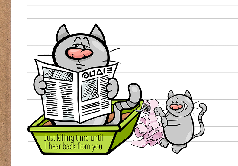 Cat In Litter Box Stationery Printable