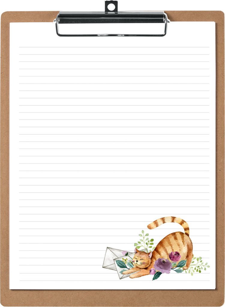 Orange Tabby Cat Printable Stationery