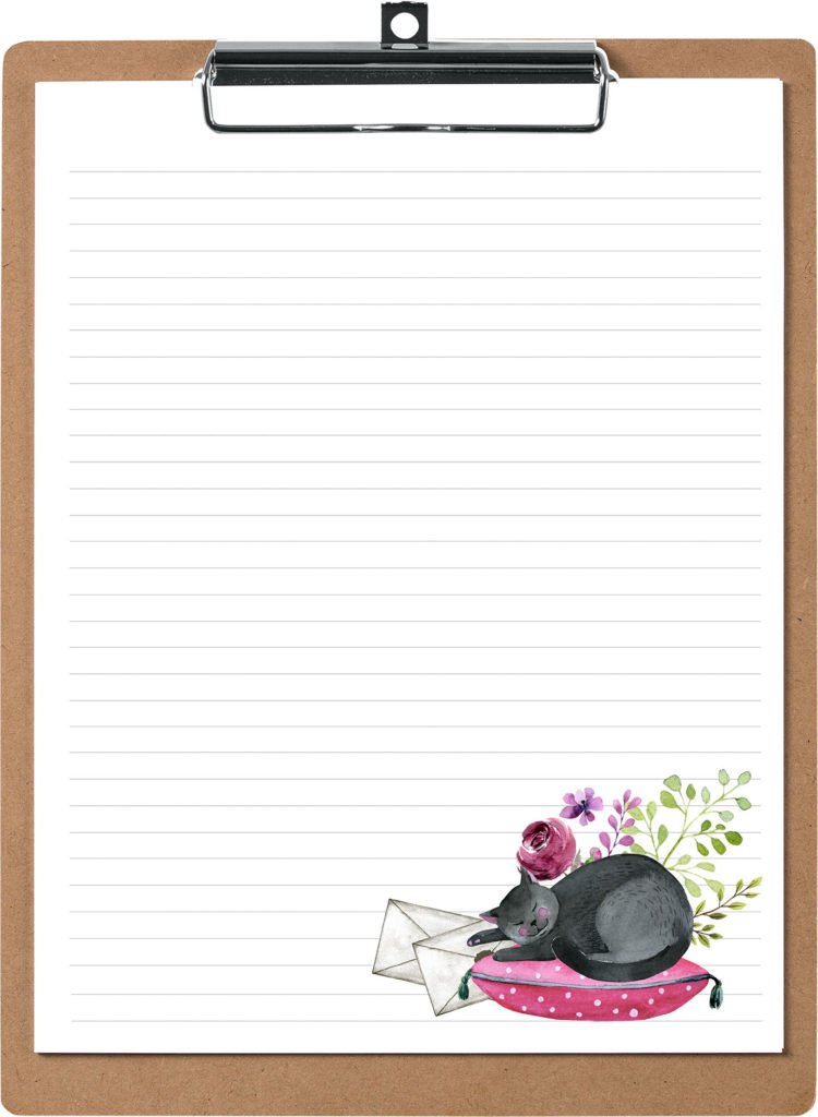 Cat Nap PenPal Free Printable Stationery