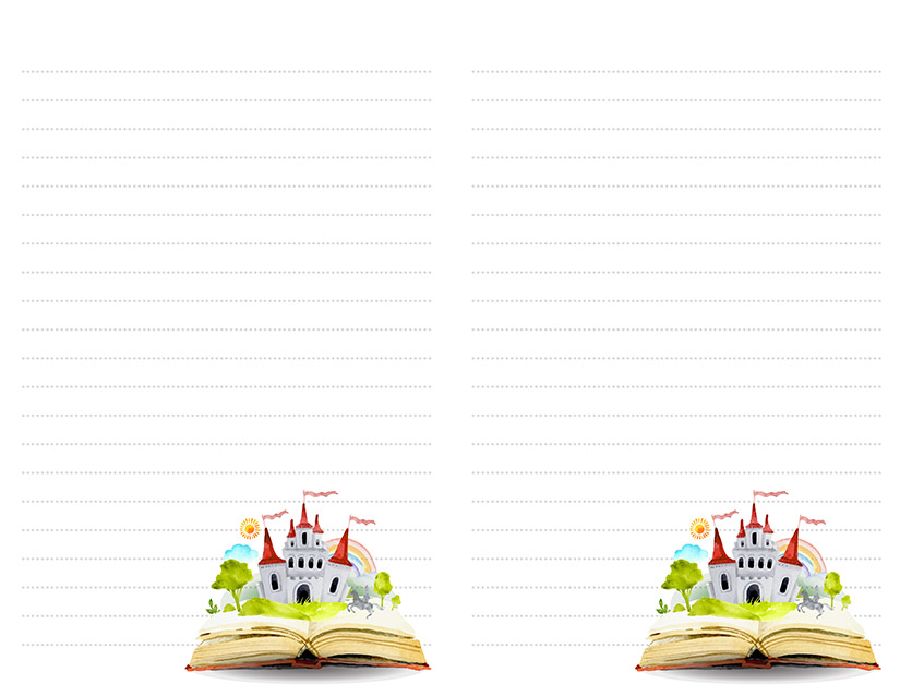 castle book stationery printable half page