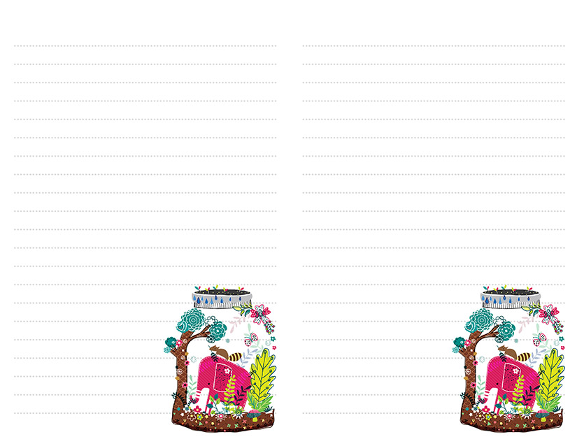 Elephant In Canning Jar Stationery