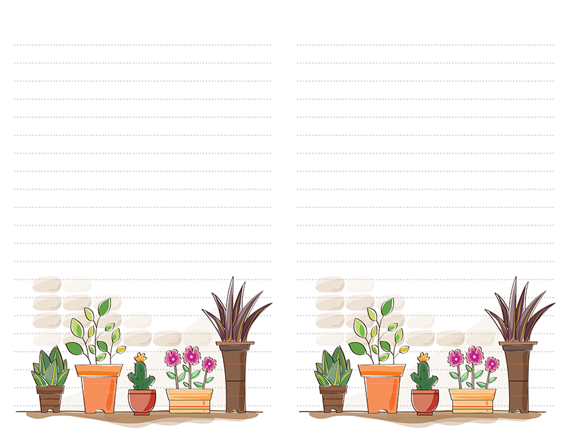 Flower Pots Cactus Stationery
