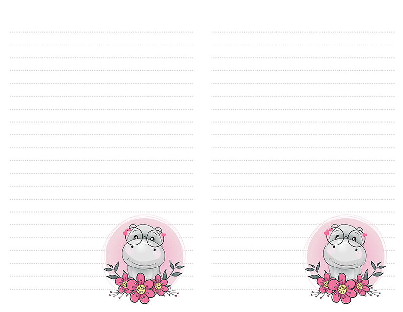 Hippo Flowers Stationery