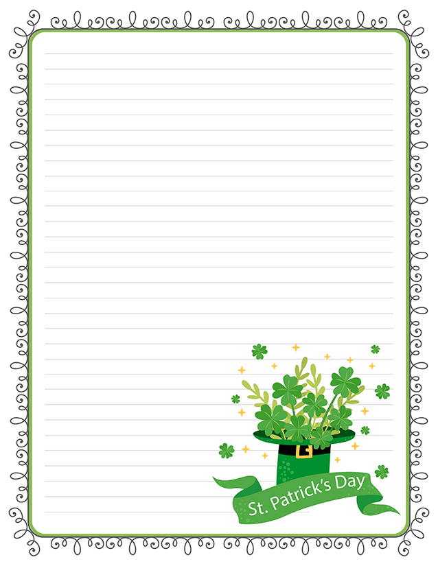 25 or 80pk Patrick's Day Stationery Letterhead Shamrock Shake St 