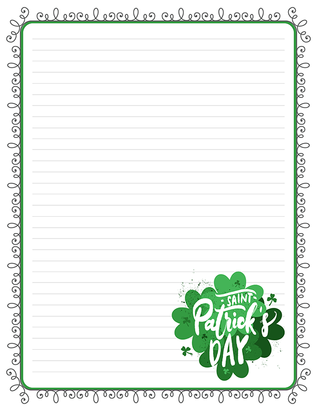 St Patrick's Day Clover Word Art Stationery