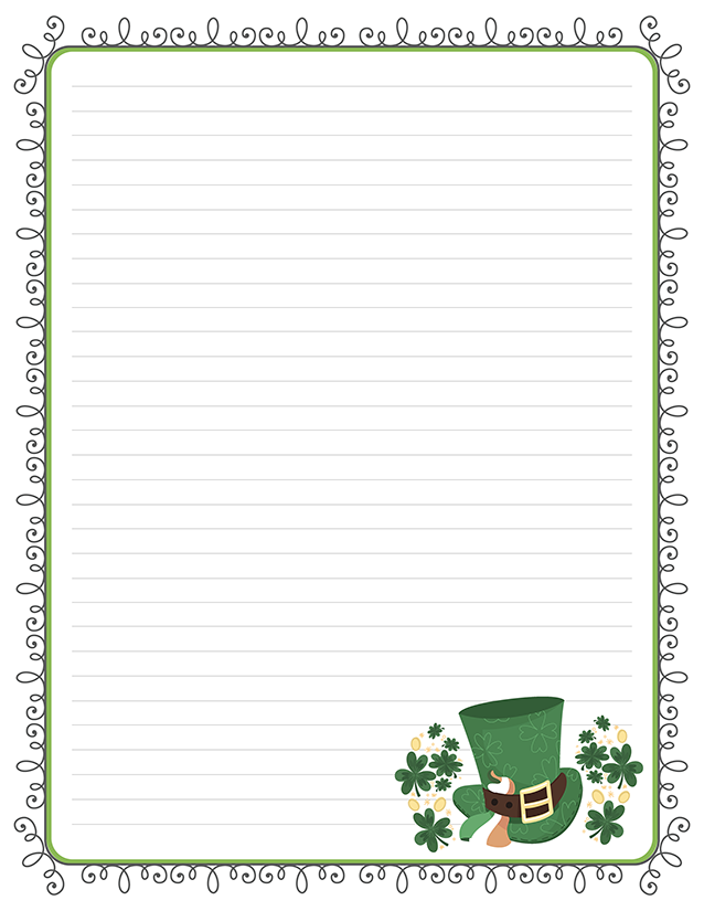 St Patrick's Day Top Hat Stationery