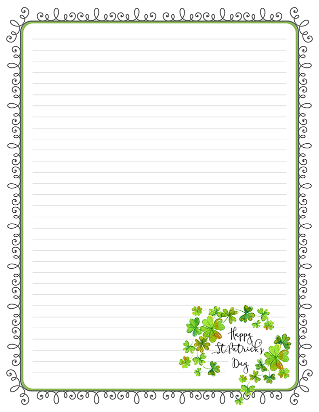 St Patrick's Day Word Art Swag Stationery