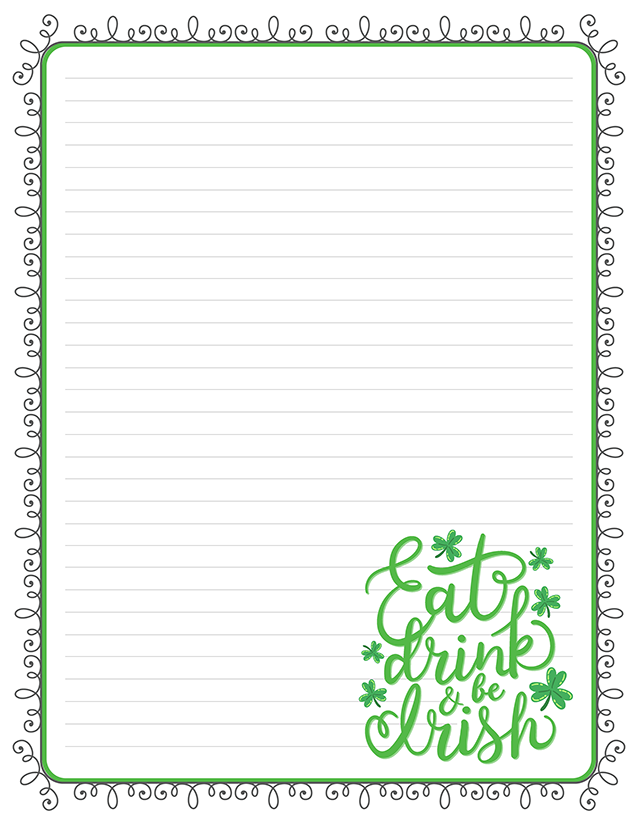 Stationery St Patrick's Day Eat Drink Be Irish