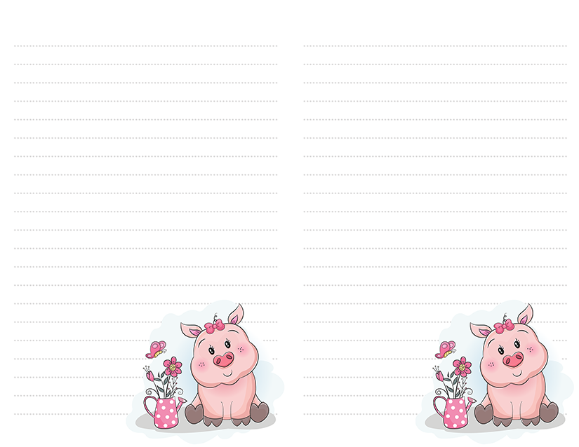 Cute Cartoon Pig Stationery