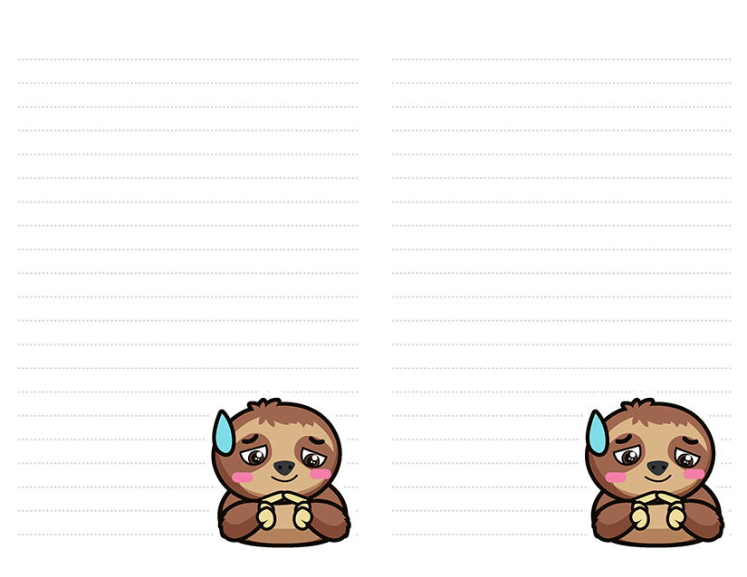 sloth stationery free download
