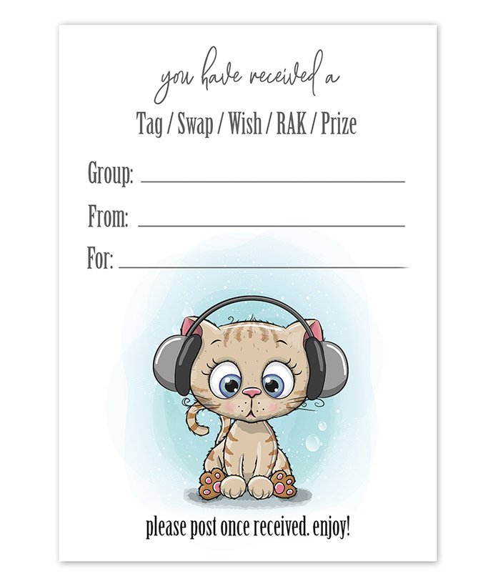 Cute Kitten Snail Mail Insert Tags
