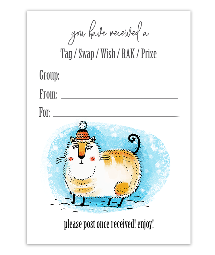 Cute Cat Mail Tag Inserts