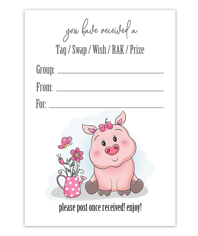 Cute Pig Mail Package Insert Printable