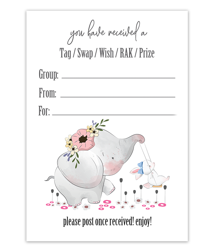 Elephant Mail Inserts For Swaps and RAK