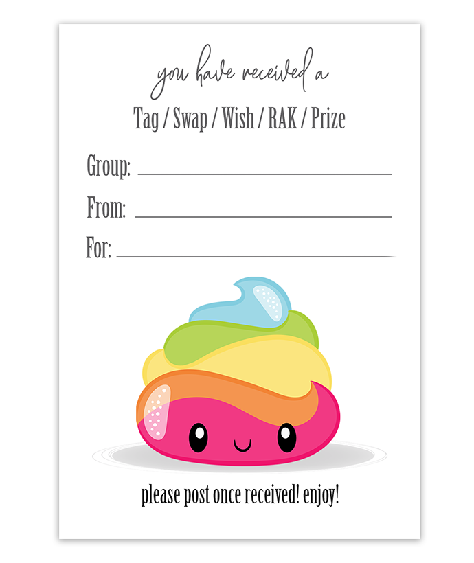 Rainbow Poop Snail Mail Package Inserts