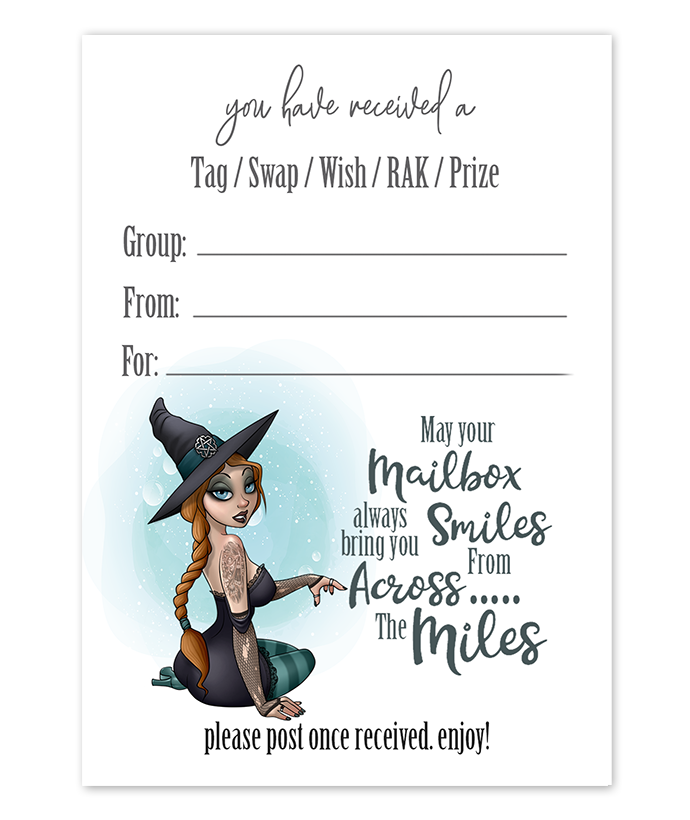 Tattoo Witch Snail Mail Tag Inserts