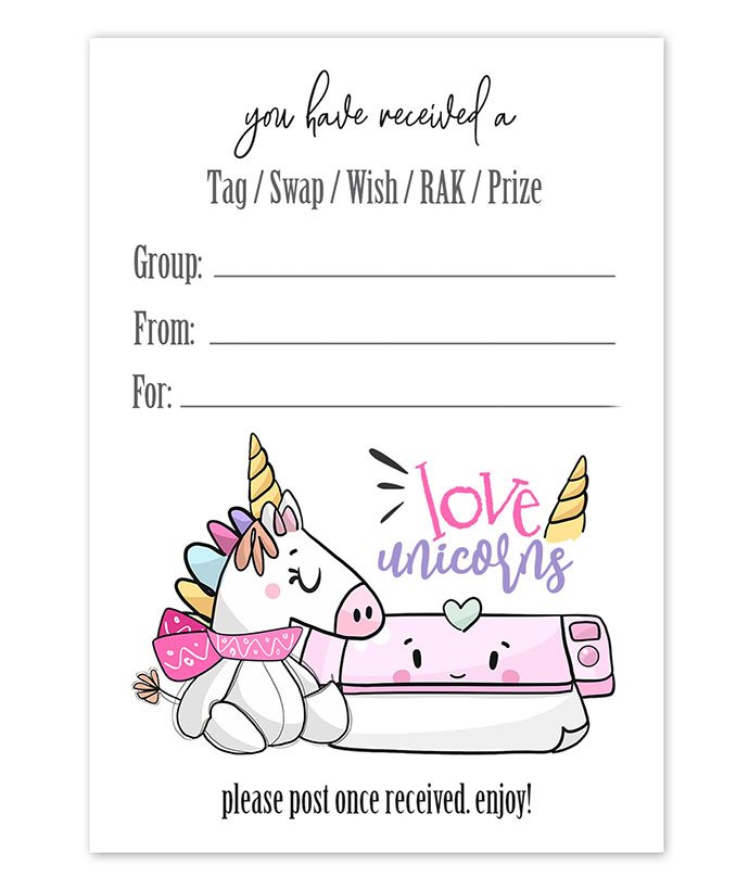 unicorn cutting machine snail mail tag inserts