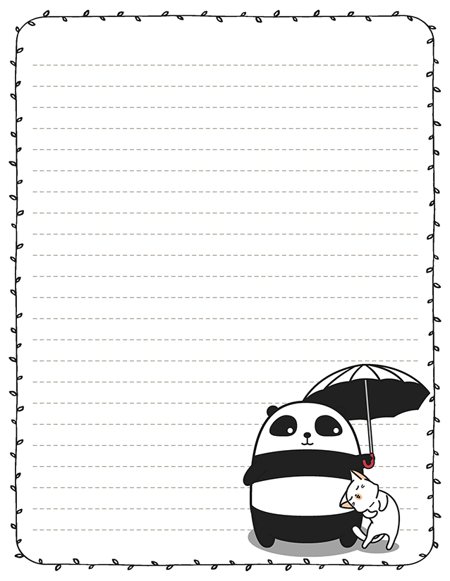 Fat kawaii panda stationery