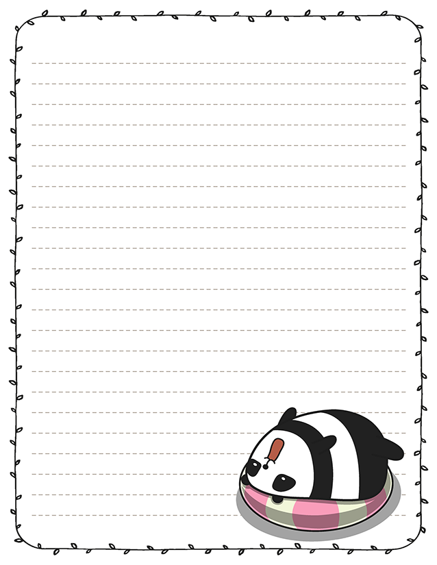 Kawaii panda beach float stationery