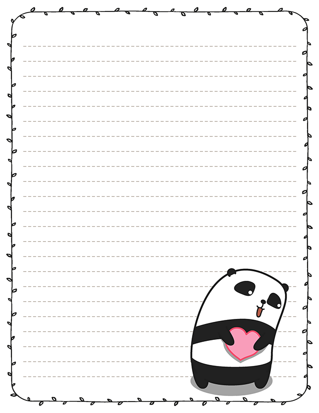 Kawaii panda love stationery