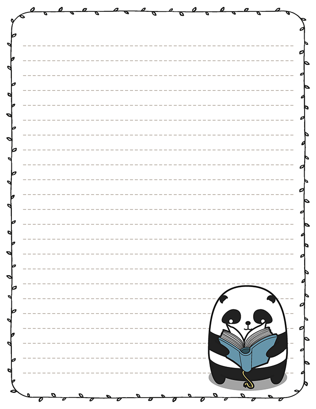 Panda Reading Book Stationery Book Club