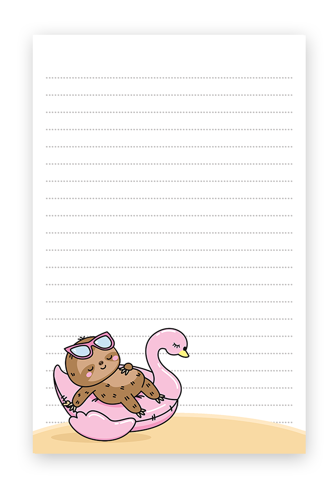 sloth stationery free printable