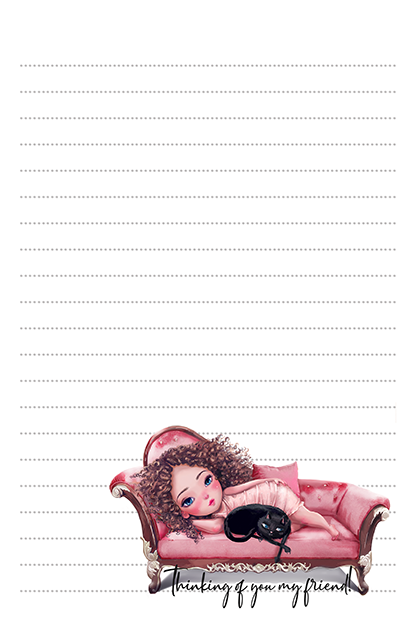 Chilaxing With My Cat Free Stationery Printable