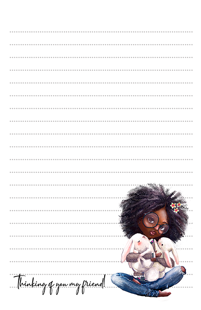 Bunny Cuddles Free Stationery