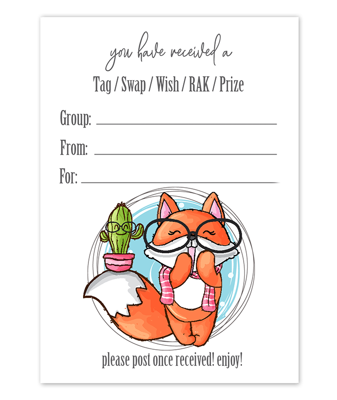 Tag Inserts - Free Printable